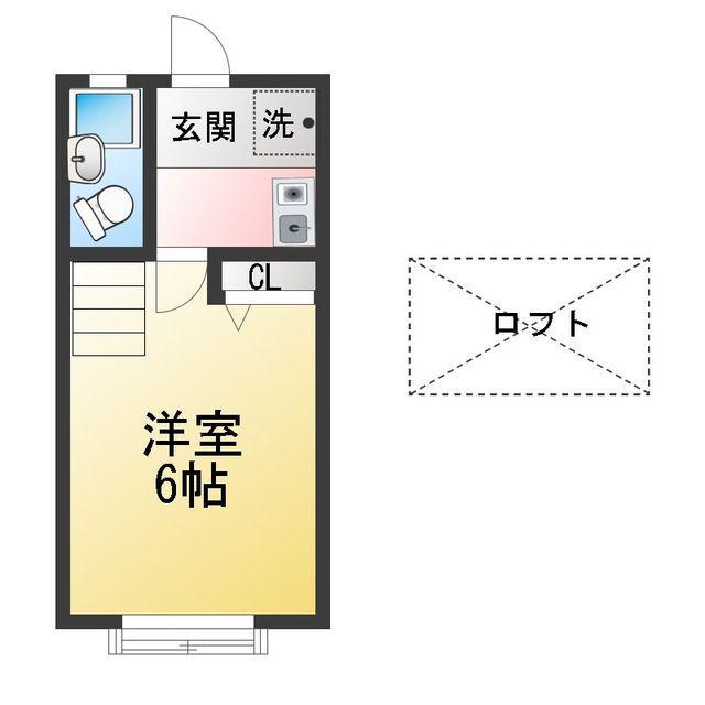 ローズアパート41番館(1K/1階)の間取り写真