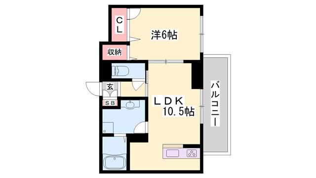 ベルフォーレ王子 B(1LDK/2階)の間取り写真