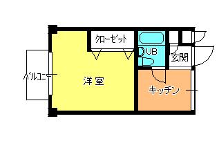 プラザ毛呂山(1K/2階)の間取り写真