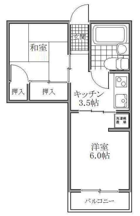日進パイオランドマンション(2K/2階)の間取り写真