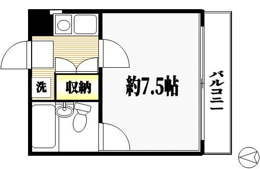 グローリア成城(1K/2階)の間取り写真