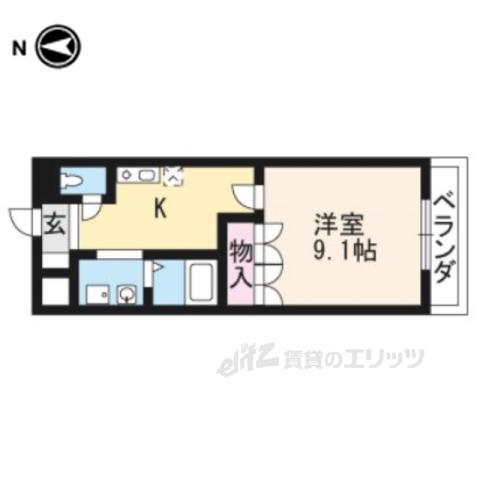 サンパレス(1K/3階)の間取り写真