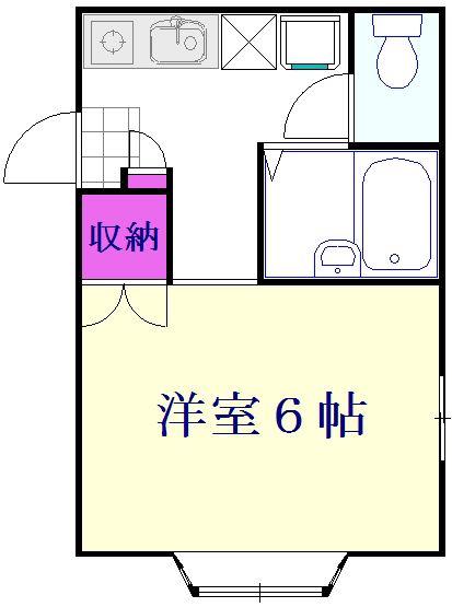 HANAGURI461(1K/1階)の間取り写真