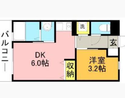 リード桜坂(1DK/12階)の間取り写真