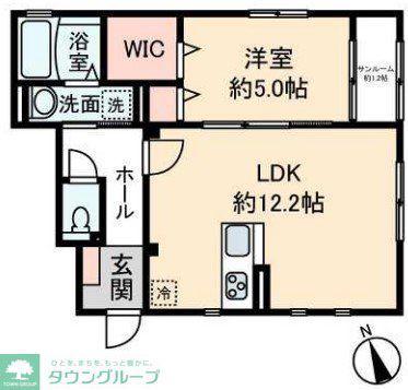 SANCTBELLE COURT(1LDK/1階)の間取り写真
