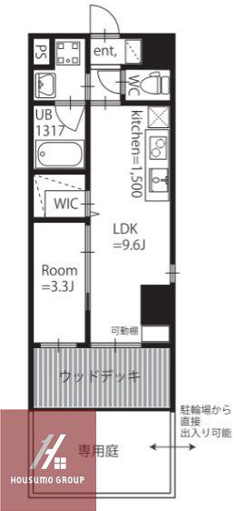 アミティエ扇町リアン(1LDK/1階)の間取り写真