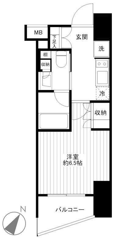 ザ・パークワンズ渋谷本町(1K/10階)の間取り写真