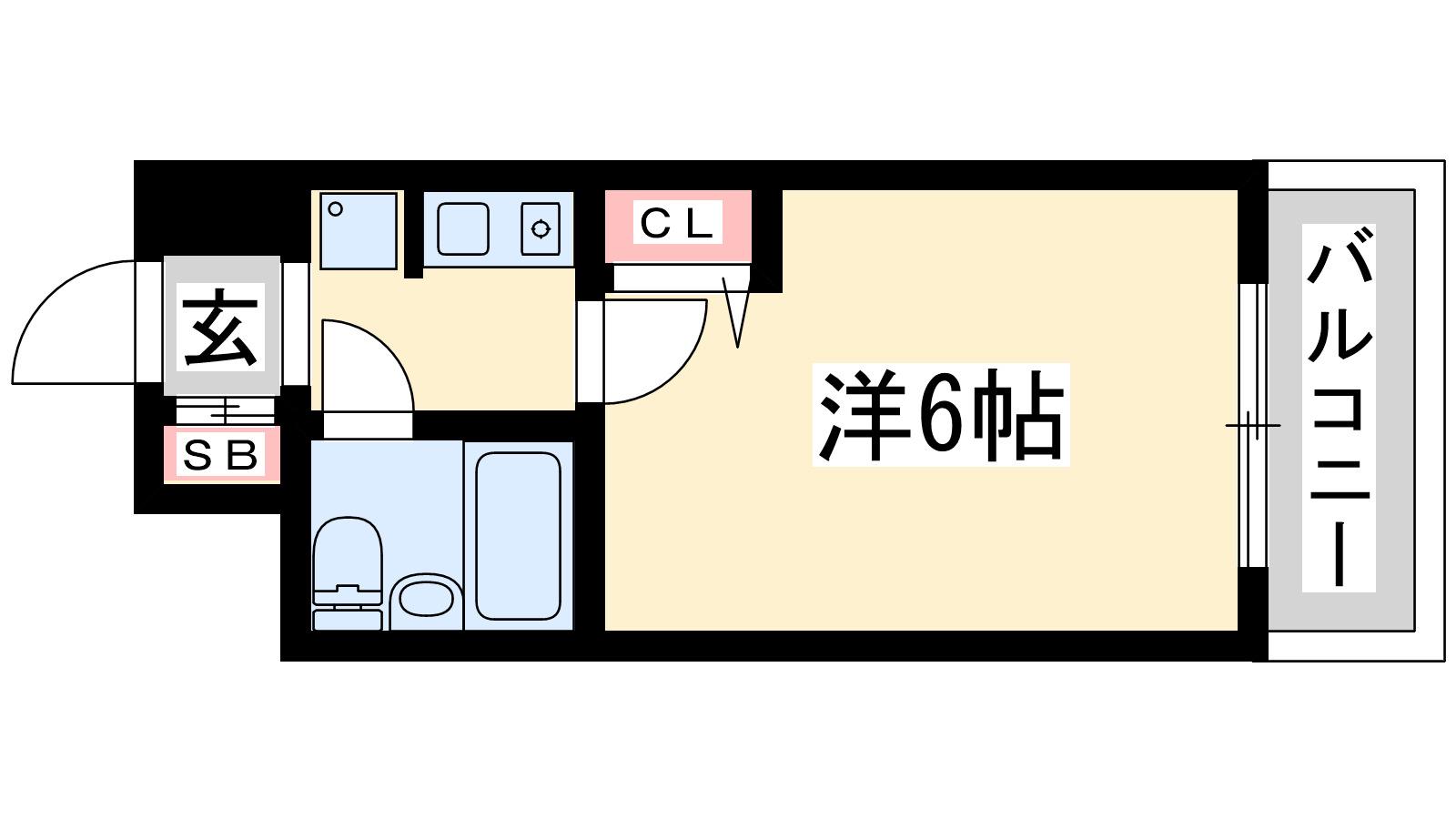 エスリード北大阪(1K/2階)の間取り写真