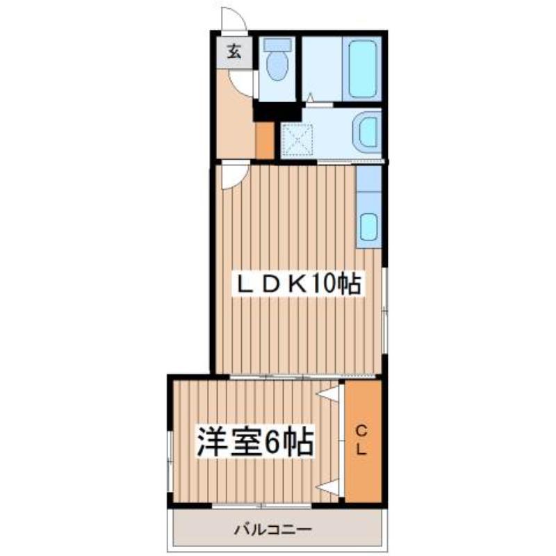 カサ・ロッソ西町(1LDK/4階)の間取り写真