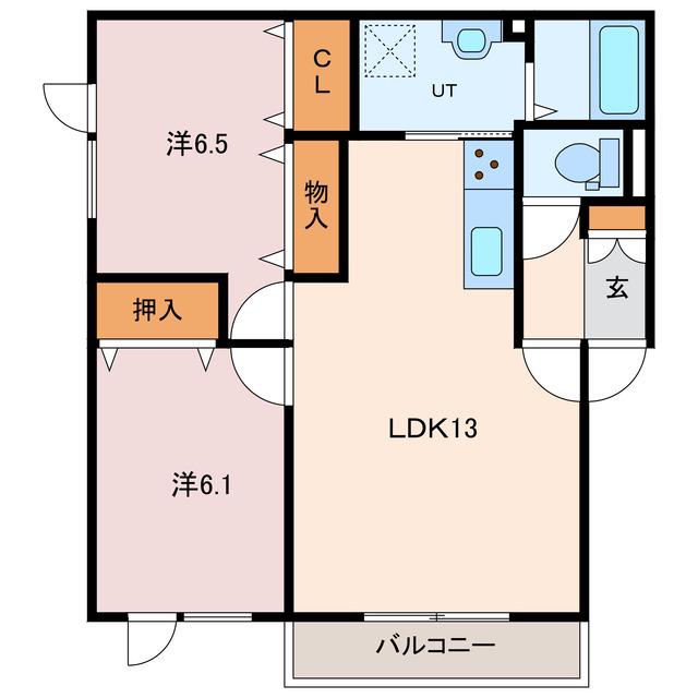ANFAREII(2LDK/1階)の間取り写真
