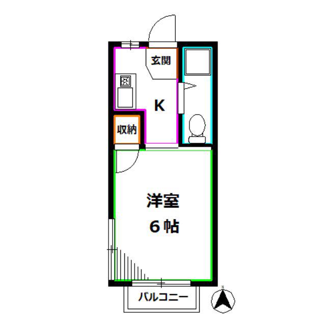 高円寺コンチェルト(1K/2階)の間取り写真