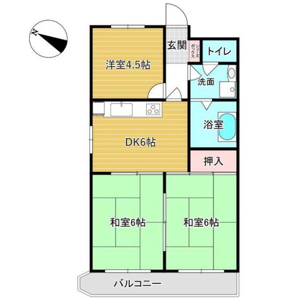 ルミエール丹波橋(3DK/4階)の間取り写真