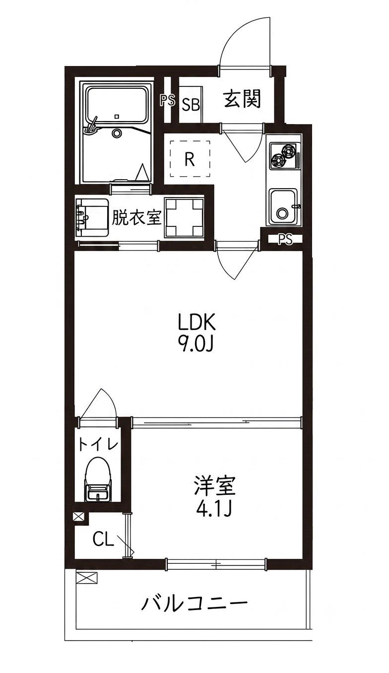 AXIA CITY 神戸松原(1LDK/3階)の間取り写真