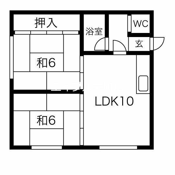 パークマンション佐々木(2LDK/3階)の間取り写真