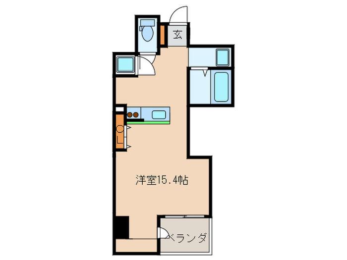レジディア西新(ワンルーム/8階)の間取り写真