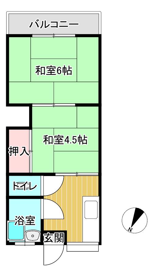 みのりハイツ(2K/2階)の間取り写真