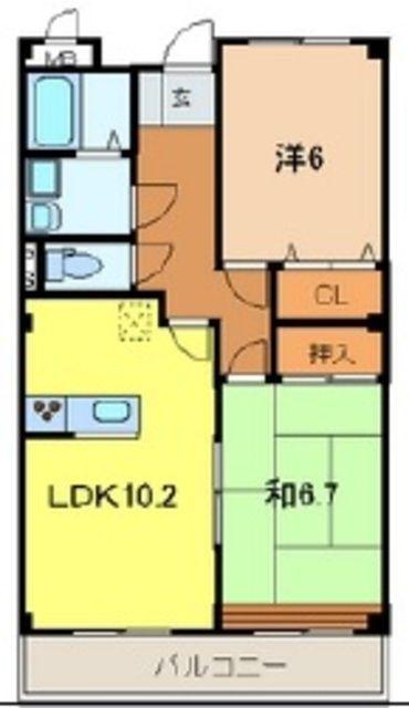 セジュール泉町(2LDK/2階)の間取り写真
