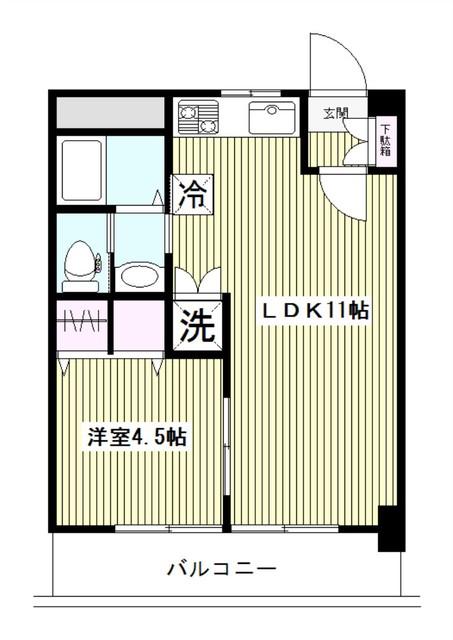 第2飯島ハイツ(1LDK/1階)の間取り写真