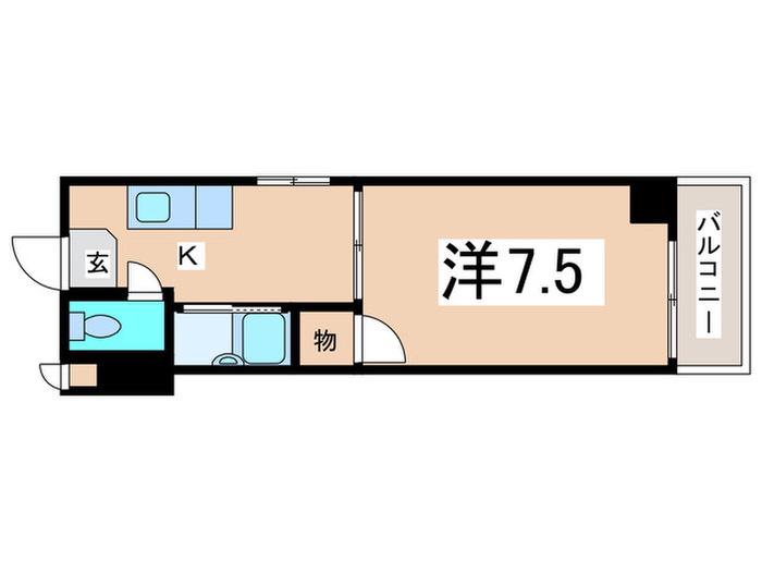 グラントピア北堀江(1K/4階)の間取り写真