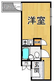 カルム甲子園(ワンルーム/7階)の間取り写真