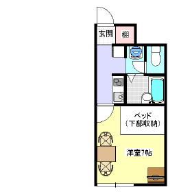 レオネクストおおせぎIII(1K/1階)の間取り写真