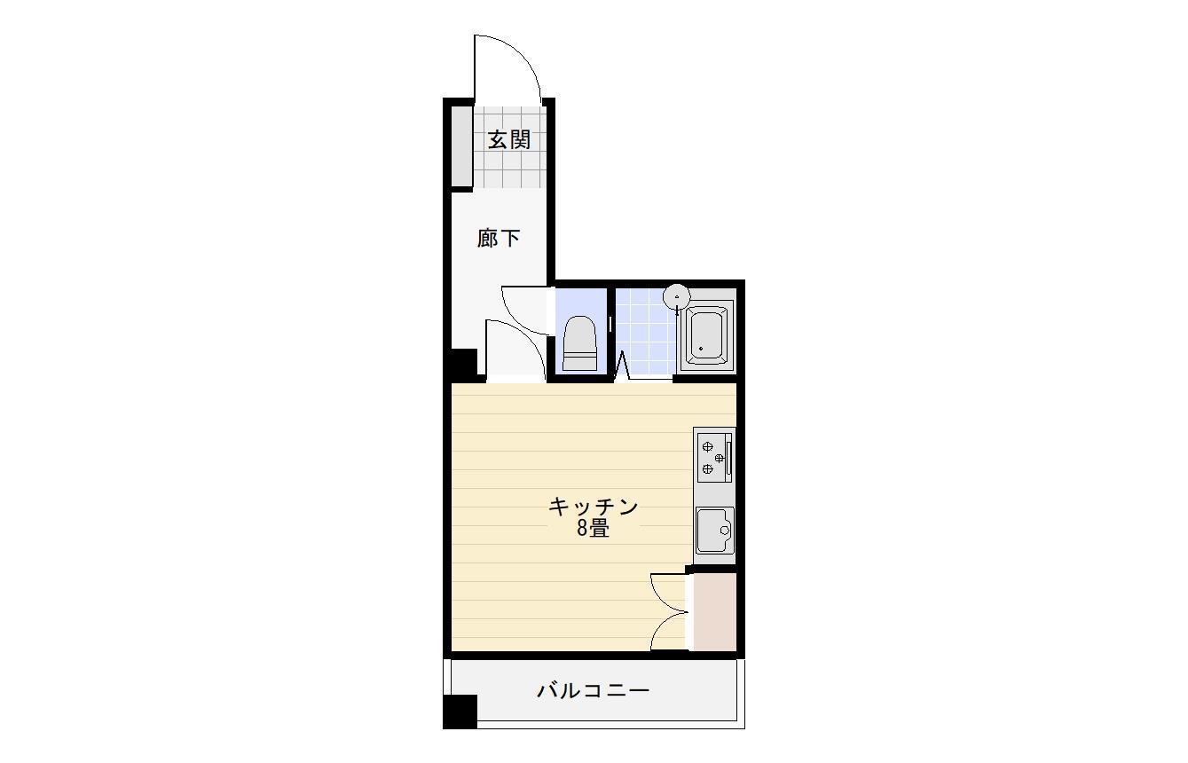 HIYOSHIハイツ(ワンルーム/4階)の間取り写真