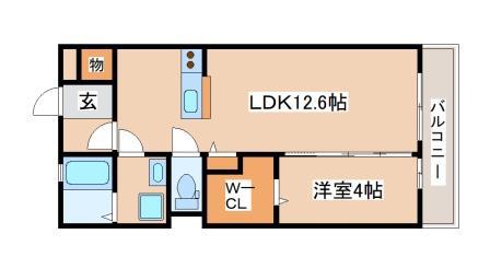 オブ・ヴィラージュ(1LDK/3階)の間取り写真