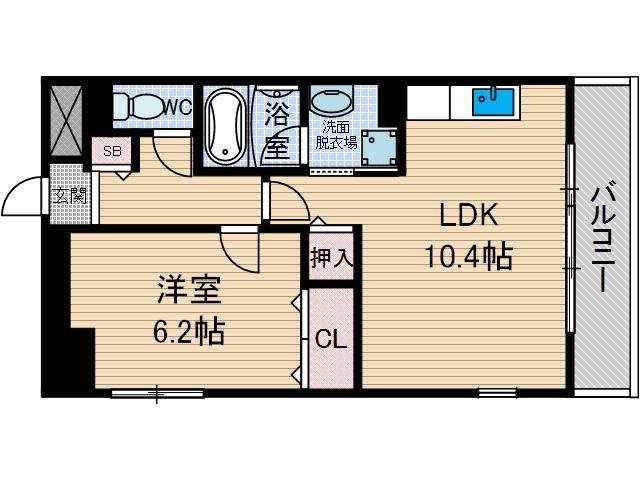 サクシード胤(1LDK/2階)の間取り写真