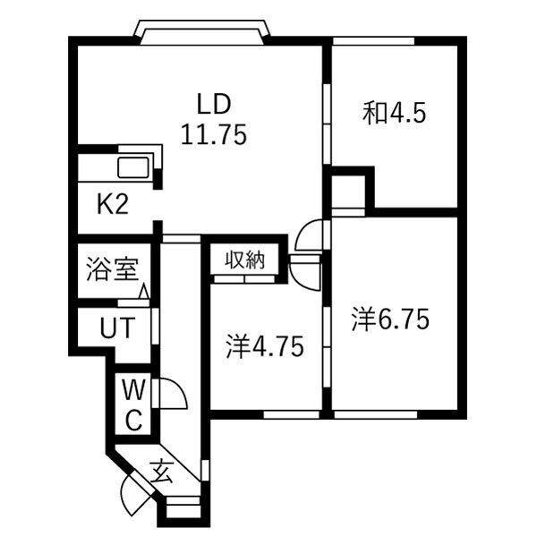 ヴィラ船見坂B棟(3LDK/1階)の間取り写真