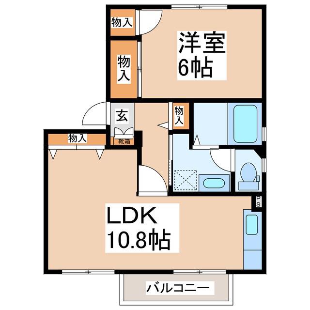 フォーレスサンリバーB(1LDK/1階)の間取り写真