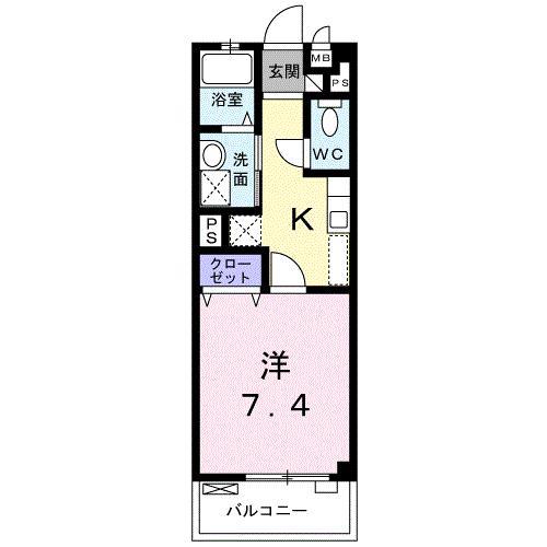 モンシェリー(1K/1階)の間取り写真