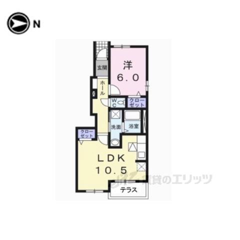 レジデンス佐々木Ⅲ(1LDK/1階)の間取り写真