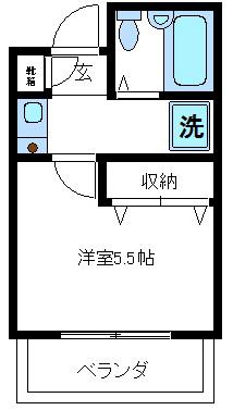 煉瓦館 輝(1K/2階)の間取り写真