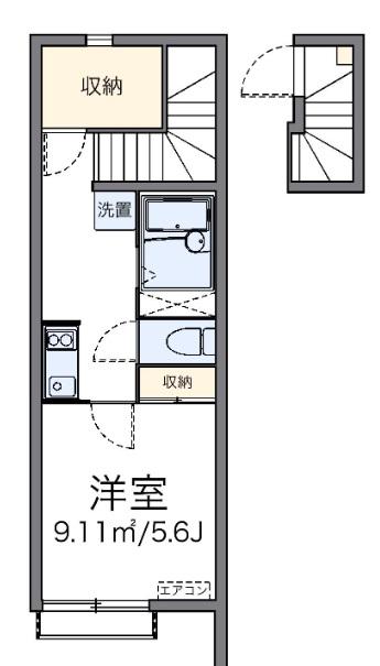 アルデンテ本町(1K/2階)の間取り写真