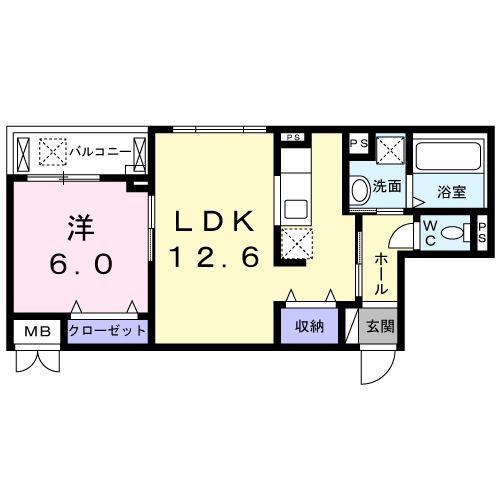 トミー コンフォート(1LDK/2階)の間取り写真