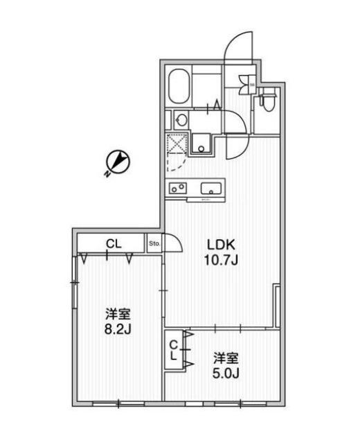 アグライア千石ドゥ(2LDK/1階)の間取り写真