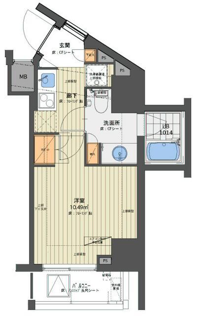 M-GATE(1K/6階)の間取り写真