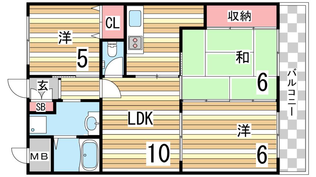 アドモリモト下畑(3LDK/1階)の間取り写真