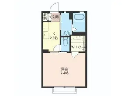 コスモクレスト美原(1K/1階)の間取り写真