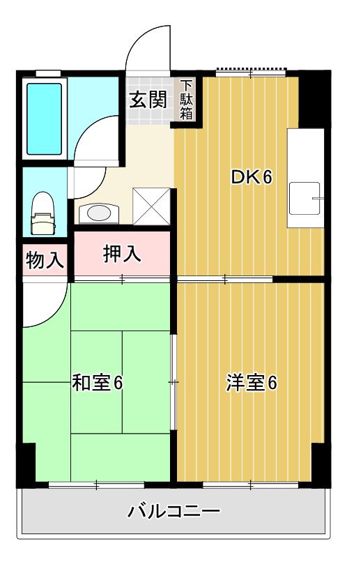 ドルミール寿(2DK/2階)の間取り写真