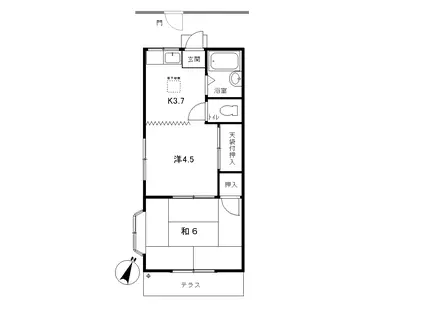 所沢サンハイム(2DK/2階)の間取り写真
