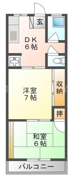 松吉マンション(2DK/2階)の間取り写真