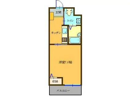 ストラール(1K/2階)の間取り写真