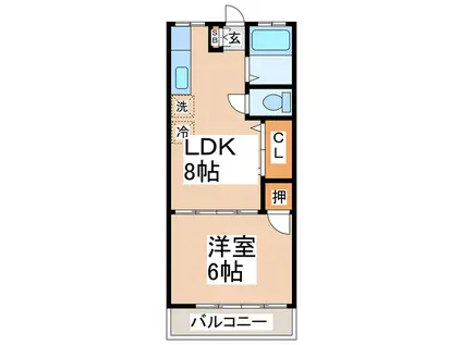 第31清水ハイツ(1LDK/2階)の間取り写真