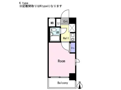 エスリード北大阪(ワンルーム/2階)の間取り写真