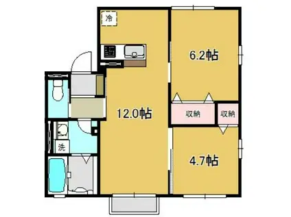 ボヌールI(2LDK/1階)の間取り写真