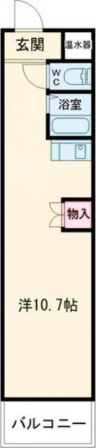 MKタウン江場B(ワンルーム/2階)の間取り写真