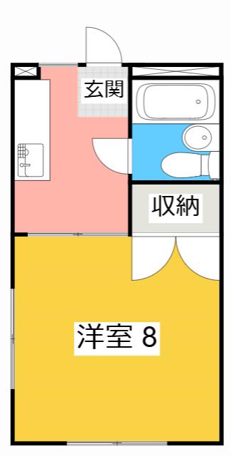 ニワハイツ(1K/2階)の間取り写真