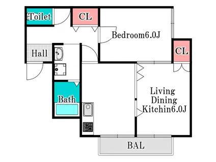 メゾン桜(1LDK/1階)の間取り写真