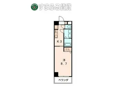 リバーストーンII(1K/5階)の間取り写真